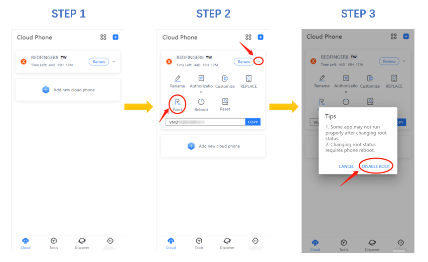 Guide on How to Enable/Disable Root Feature - Redfinger Cloud Phone